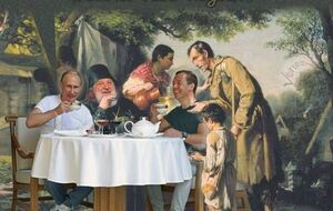 Чаепитие Путина и Медведева вдохновило создателей фотожаб