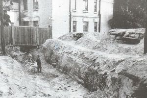 Противотанковый ров на улице Дегтярной, 1941 год