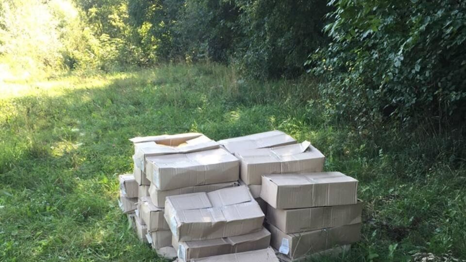 Сыр, изъятый пограничниками в нескольких метрах от украинско-российской границы