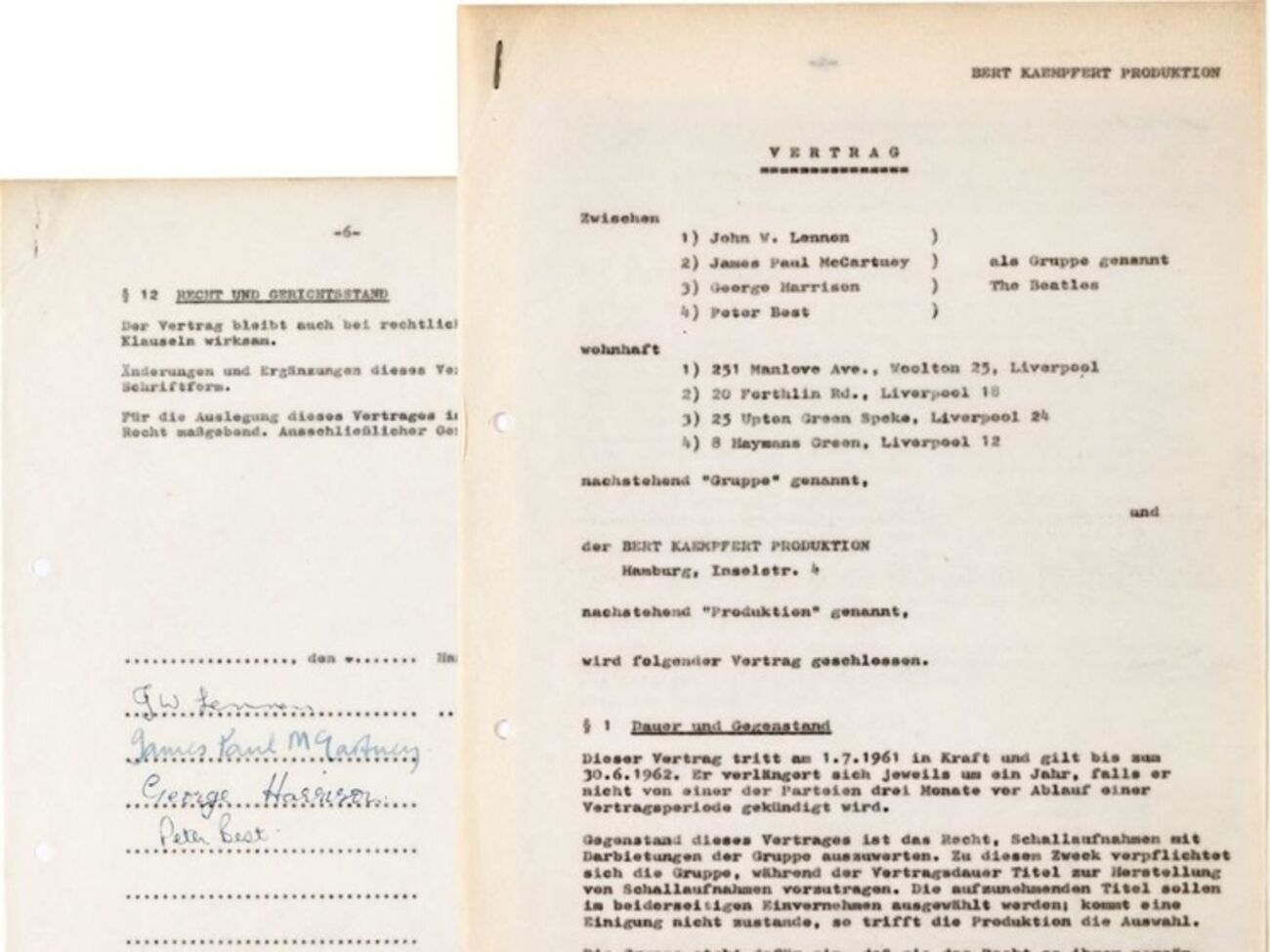 Контракт был подписан в 1961 году