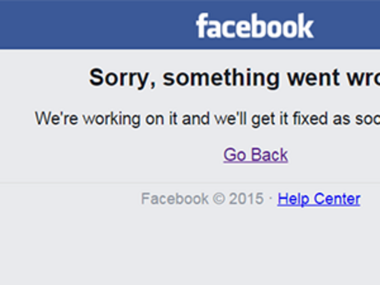 В работе Facebook произошел сбой