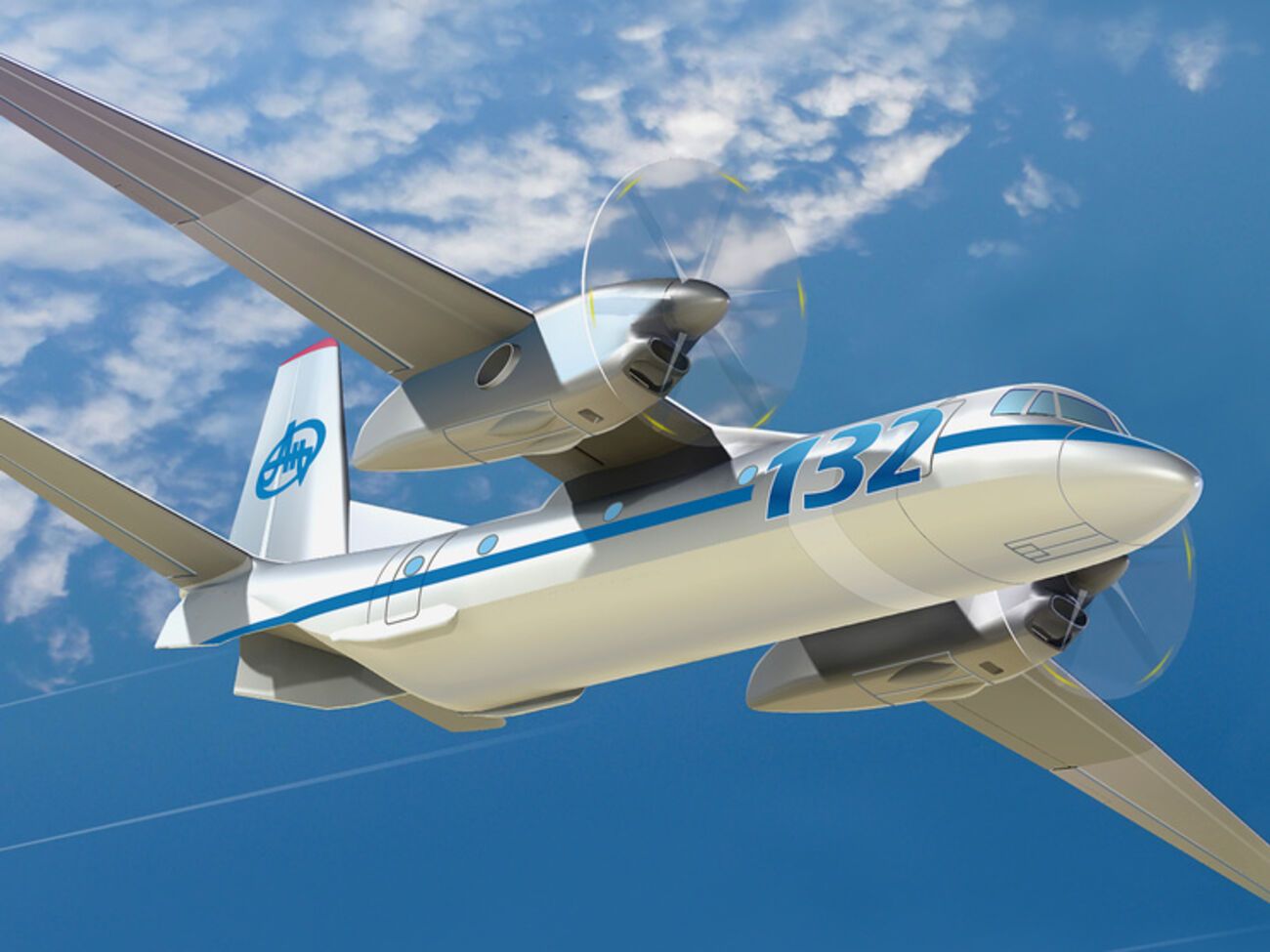 Эскиз будущего самолета "Ан-132", который проектировался вместе с Саудовской Аравией