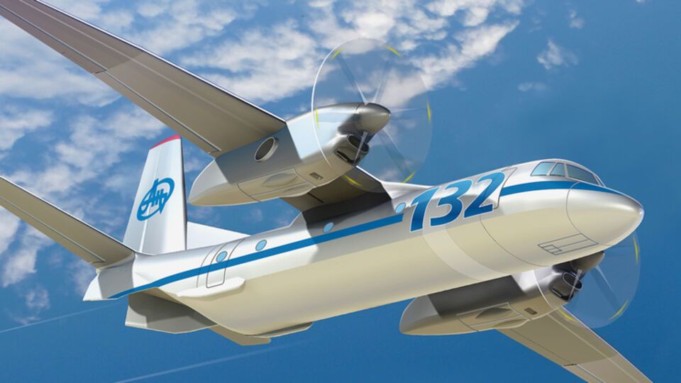 Эскиз будущего самолета "Ан-132", который проектировался вместе с Саудовской Аравией