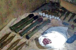 В тайнике хранились гранатометы, боеприпасы и взрывчатка