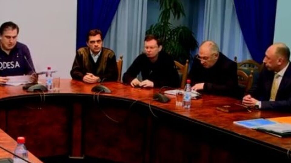 Саакашвили провел заседание руководства Одесской ОГА, на котором уволил своего советника Резника (крайний справа)