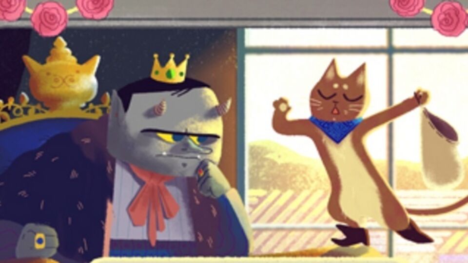 Google отметил день рождения Шарля Перро иллюстрацией сказки "Кот в сапогах"