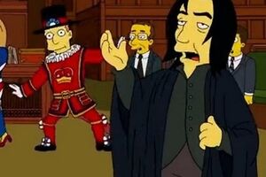 Анимационный Рикман появляется в кадре под музыку Боуи