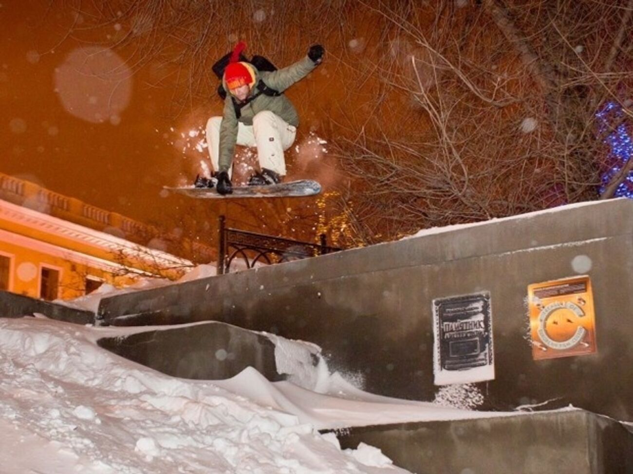 Одесситы устроили горнолыжный спуск из Потемкинской лестницы