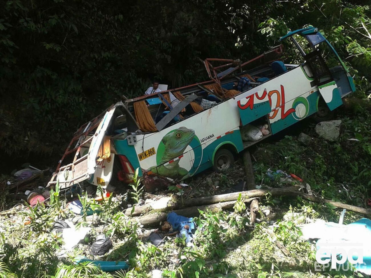 Автобус сорвался с извилистой трассы