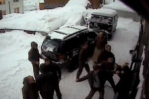 Обнародовано видео драки в урочище горнолыжного курорта Драгобрат