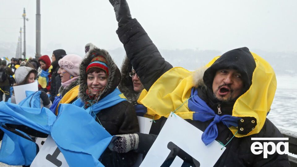 В День Соборности украинцы провели традионный флешмоб