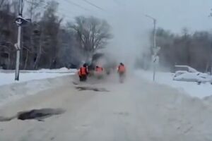 Дорожные рабочие в Липецке попали в объектив неравнодушного очевидца