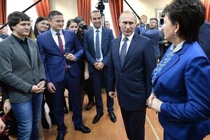 Президент России Владимир Путин на встрече со студентами Северо-Кавказского федерального университета 25 января 2016 года