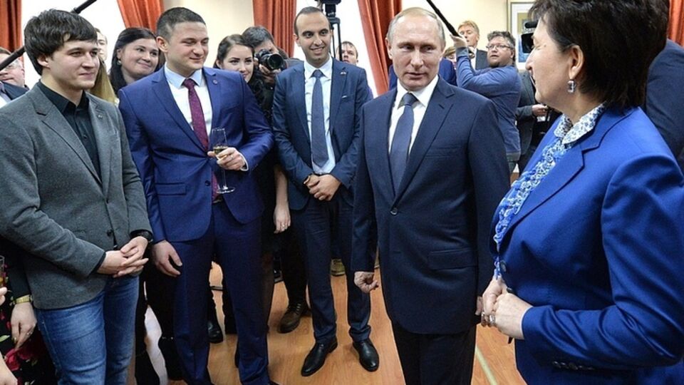 Президент России Владимир Путин на встрече со студентами Северо-Кавказского федерального университета 25 января 2016 года