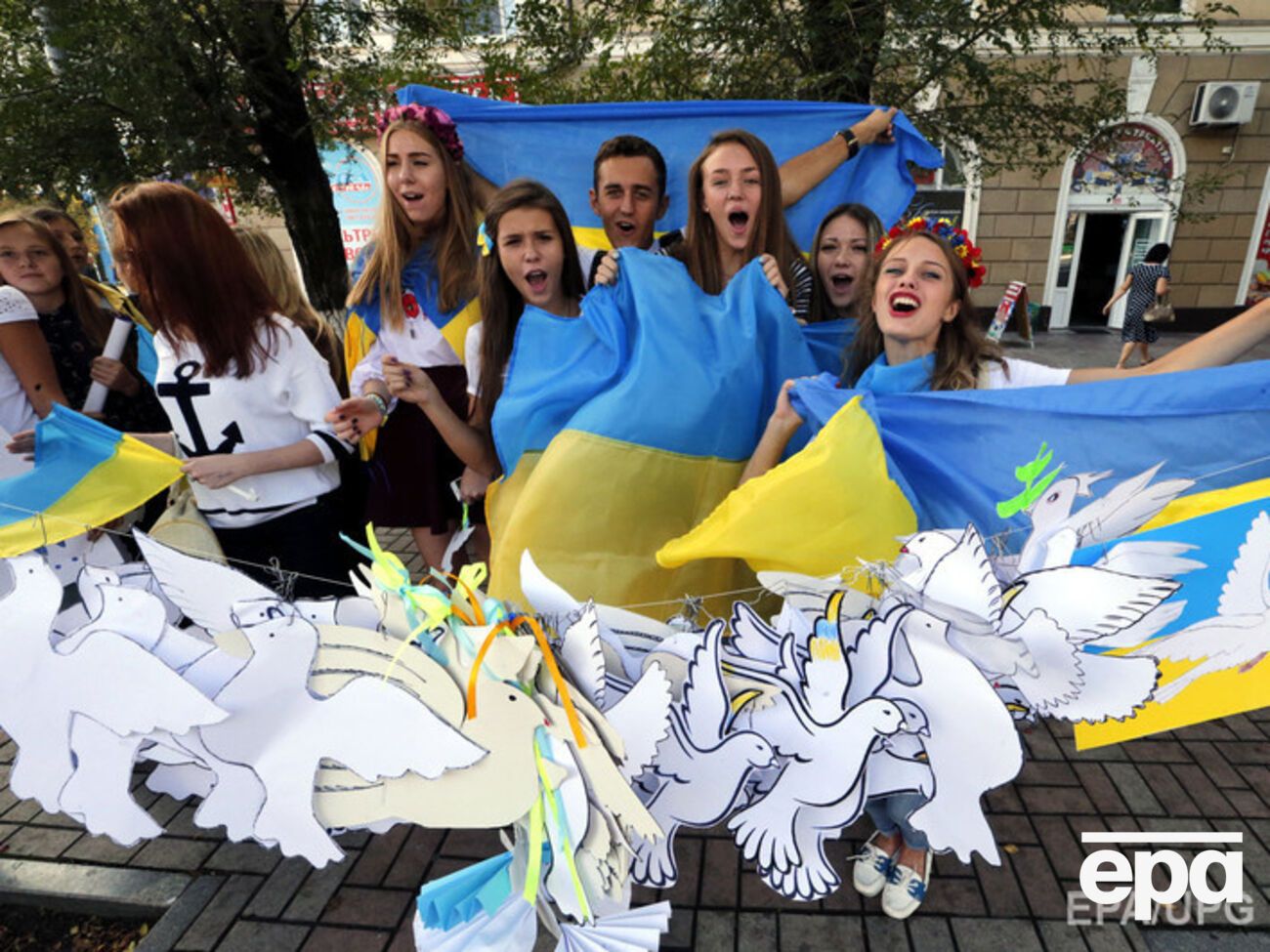 Украинские студенты, протестующие против войны