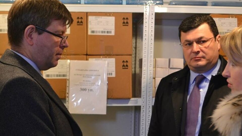 Посол Литвы в Украине Мариус Януконис и министр здравоохранения Украины Александр Квиташвили