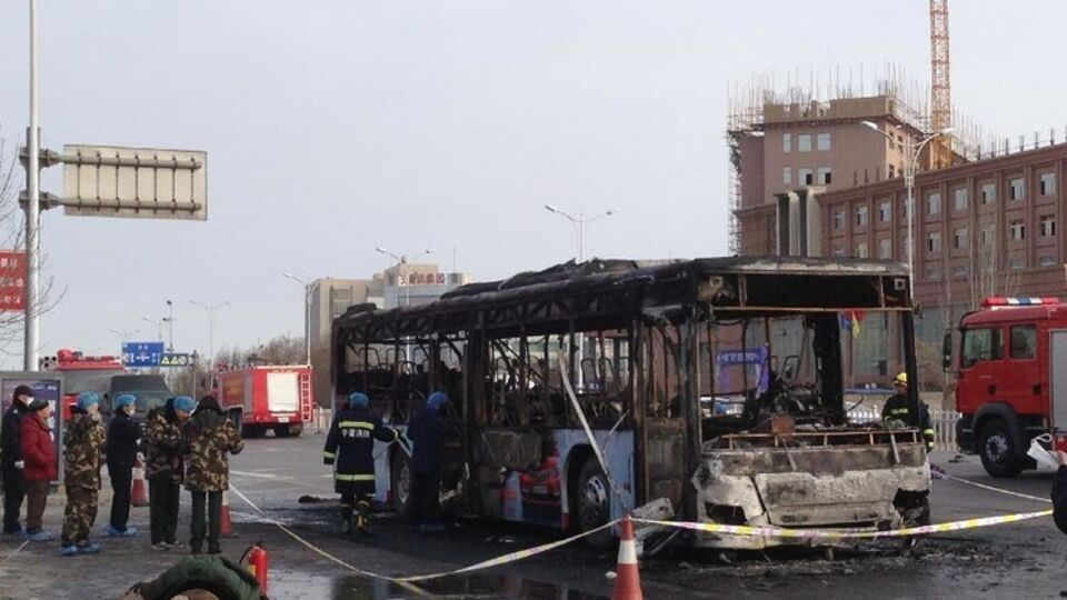 Пожар в автобусе произошел сегодня утром