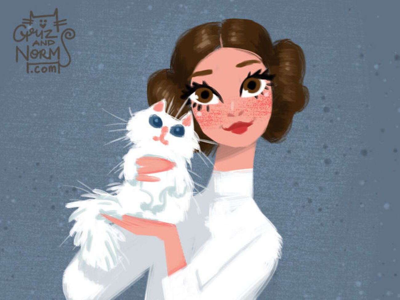 Художники посчитали, что принцессе Лее подойдет белая пушистая кошка