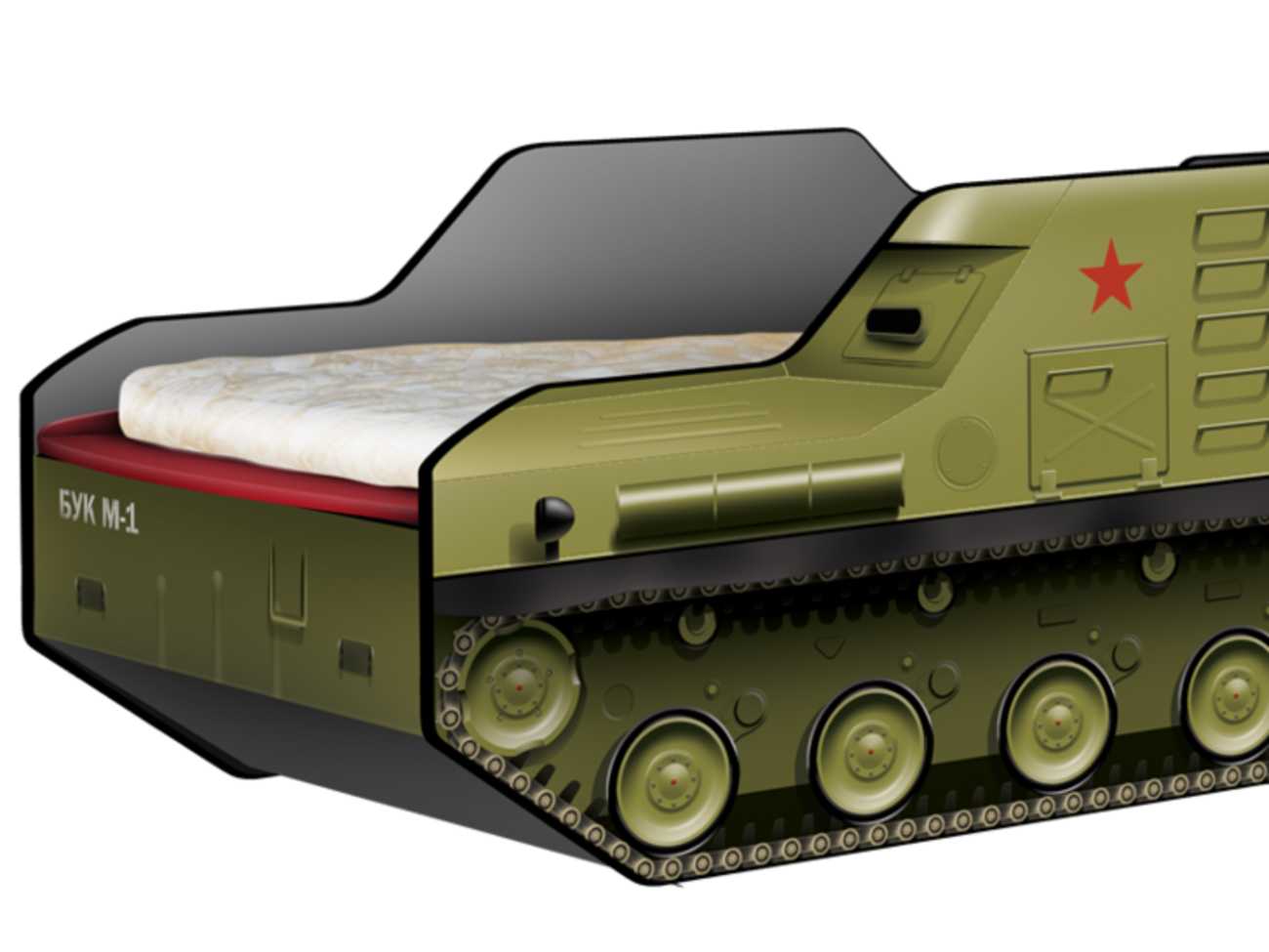 Цена кроватки "Ракетная установка "Бук М-1" составляет 11 тыс. рублей