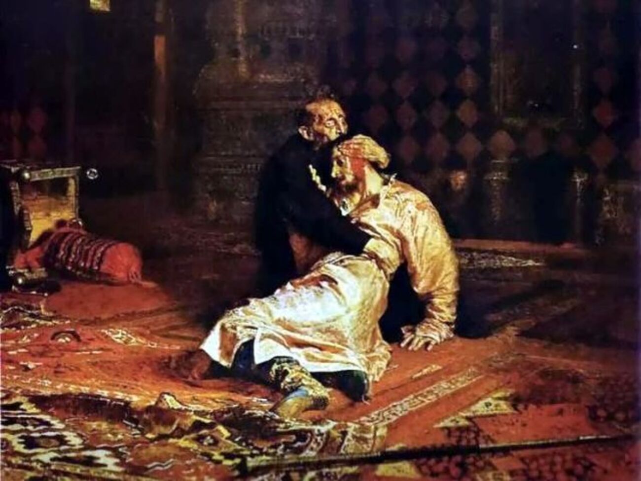 Репродукция картины Ильи Репина "Иван Грозный и сын его Иван 16 ноября 1581 года"