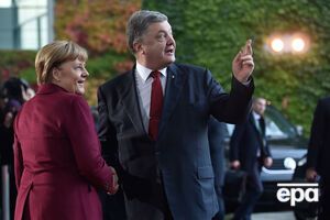 Меркель и Порошенко перед началом четырехсторонней встречи