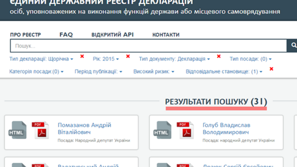 31 народный депутат из 423 подал декларацию к настоящему времени