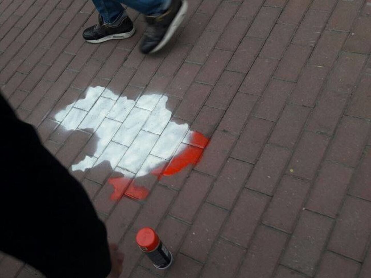 Организаторы акции заявили, что "возмущены" запретом рисовать карту на асфальте