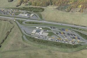 Модель зоны отдыха и весового контроля отремонтированной трассы