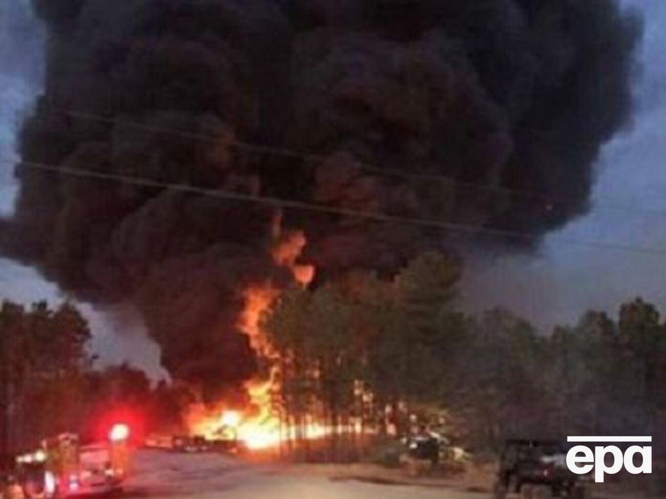 Лесной пожар после взрыва в Алабаме