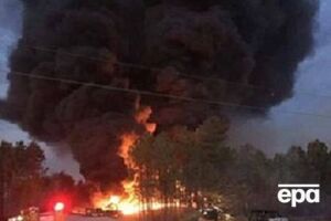 Лесной пожар после взрыва в Алабаме