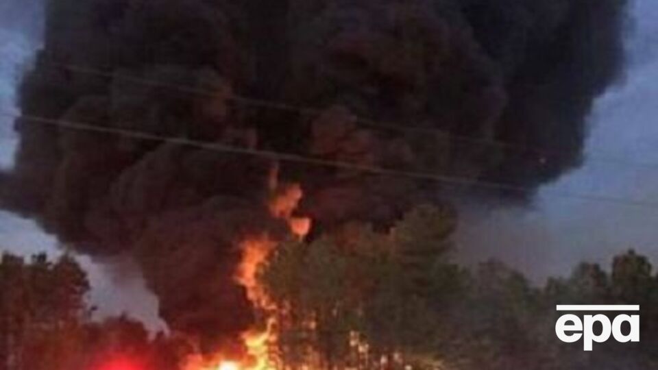 Лесной пожар после взрыва в Алабаме