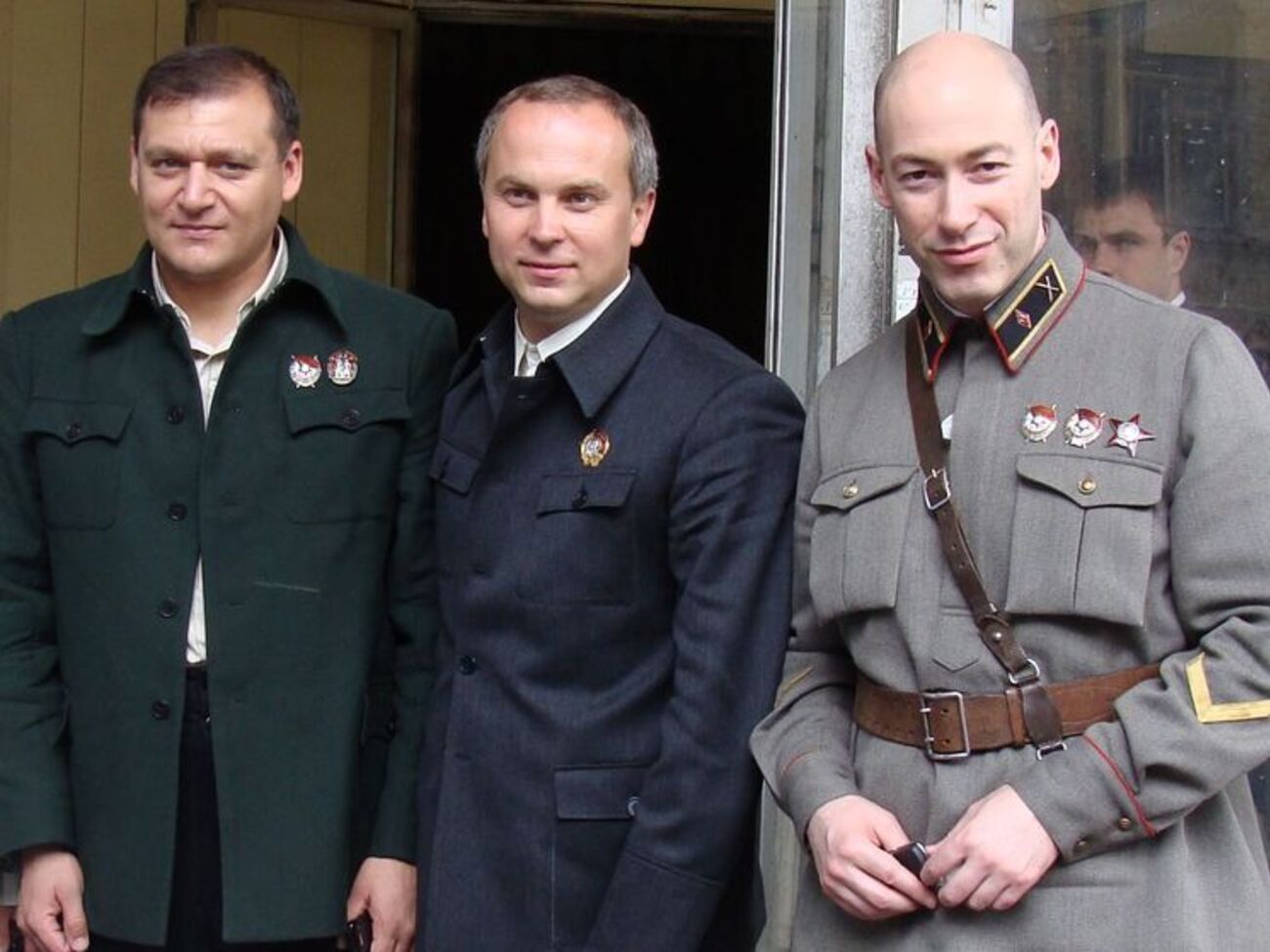 Добкин, Шуфрич и Гордон на съемочной площадке в Харькове в 2009 году