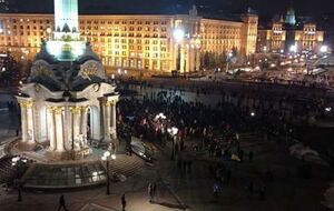 Вечером на Майдане Незалежности в Киеве проходило народное вече