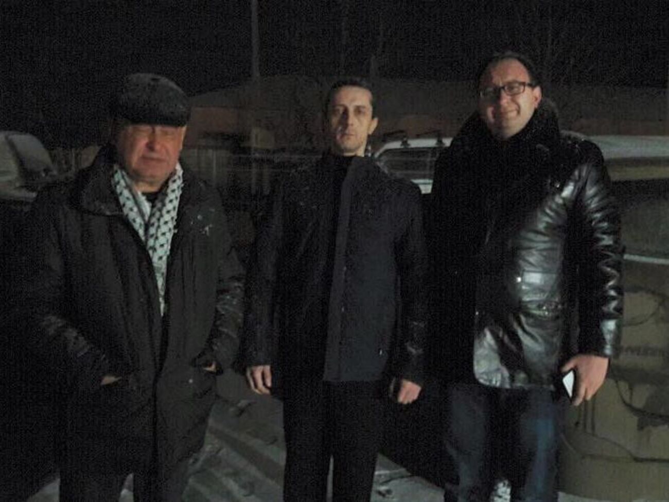 Генконсул Украины Виталий Москаленко, Хайсер Джемилев и Николай Полозов на территории Украины