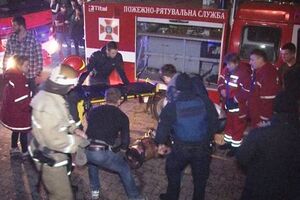 В результате пожара госпитализировано 14 человек