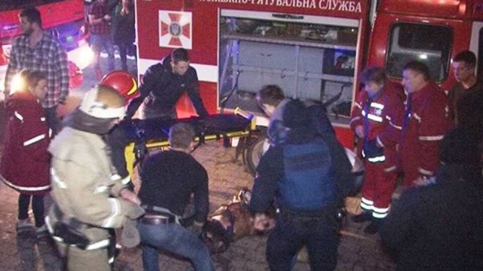 В результате пожара госпитализировано 14 человек