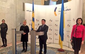 Климкин провел пресс-конференцию с главой МИД Швеции Маргот Вальстрем