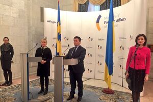 Климкин провел пресс-конференцию с главой МИД Швеции Маргот Вальстрем