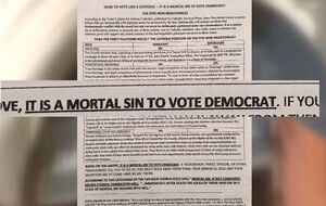 Отмечалось, что если кто-нибудь призывает голосовать за демократов, "вы должны уйти от них прочь, так как ваша бессмертная душа и спасение находятся в опасности"