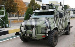 Беспилотник разработан на базе армейского бронированного автомобиля "КрАЗ-Спартан"