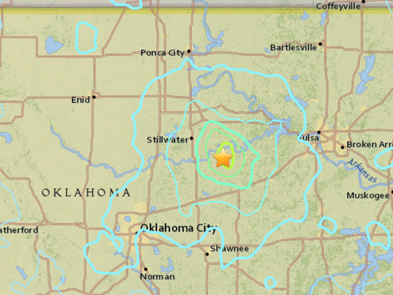 В Кушинге произошло землетрясение магнитудой 5,0