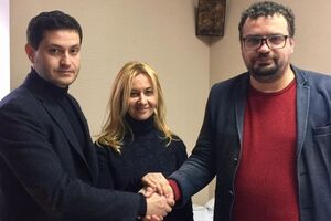 Режиссер фильма Ахтем Сейтаблаев, продюсер Иванна Дядюра и глава Госкино Филипп Ильенко