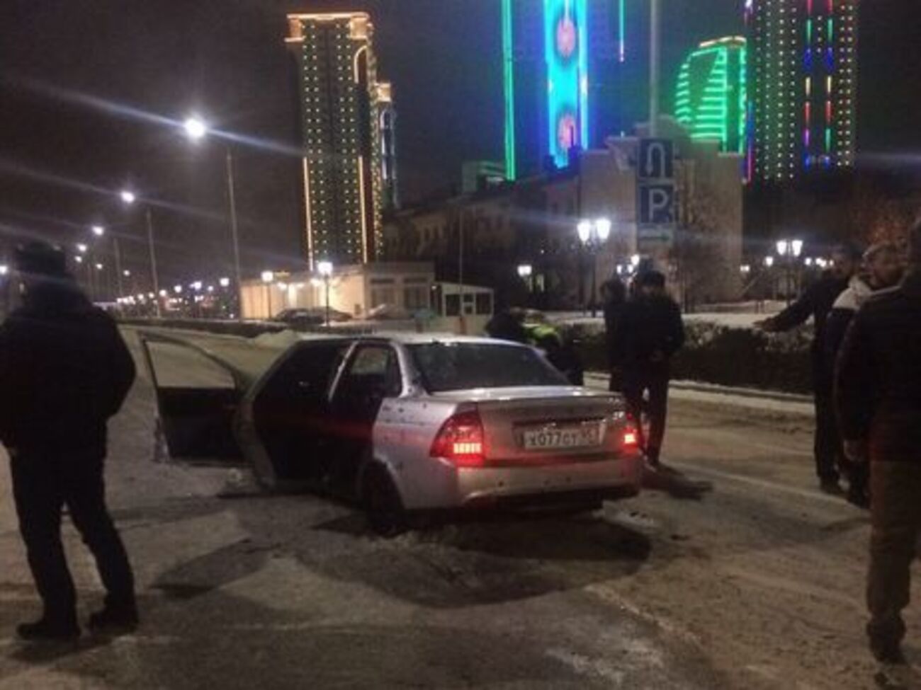 Место перестрелки в Грозном