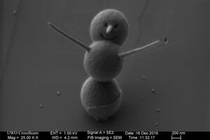 Канадские ученые создали самого маленького в мире снеговика