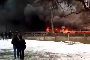 Горит магазин "секонд-хенда"