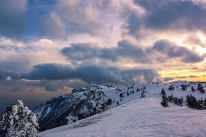 Лавина сошла из-за большого скопления снега в горах