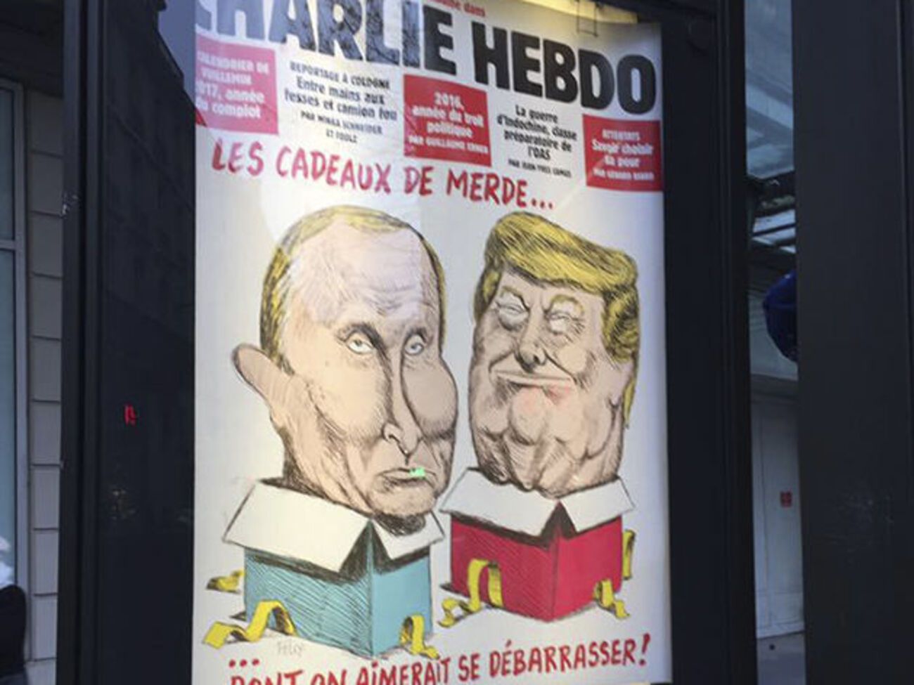 Charlie Hebdo выпустил карикатуру на Путина и Трампа