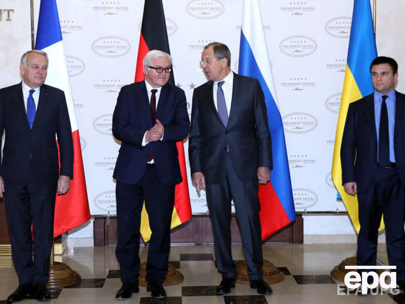 Эро, Штайнмайер, Лавров и Климкин после переговоров в Минске