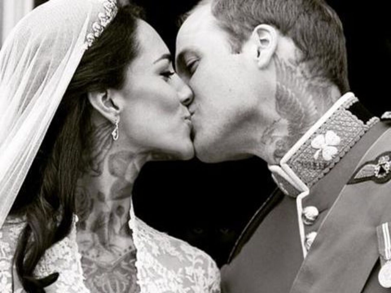 Кейт Миддлтон и принц Уильям художник тоже "наградил" татуировками