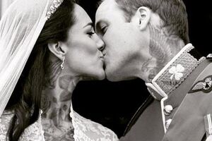 Кейт Миддлтон и принц Уильям художник тоже "наградил" татуировками